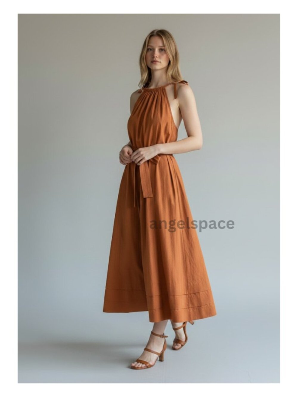 Ulla Johnson Joni Dress Clay Halter Midi Dress Cotton NWT Size 6 - Picture 14 of 14